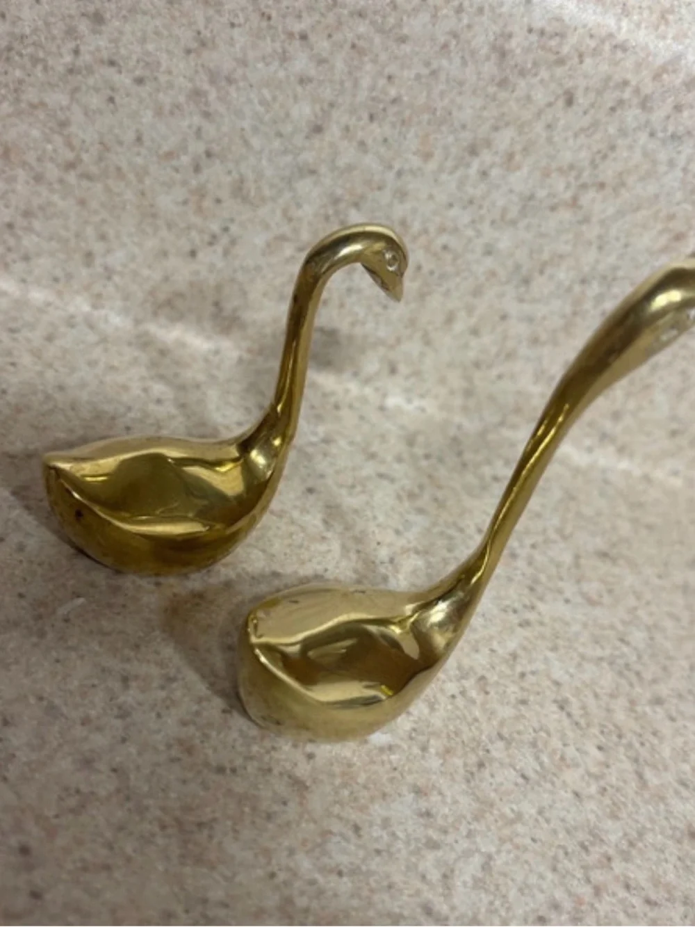 Brass Swan Figurines - Gold Home Wall Decor